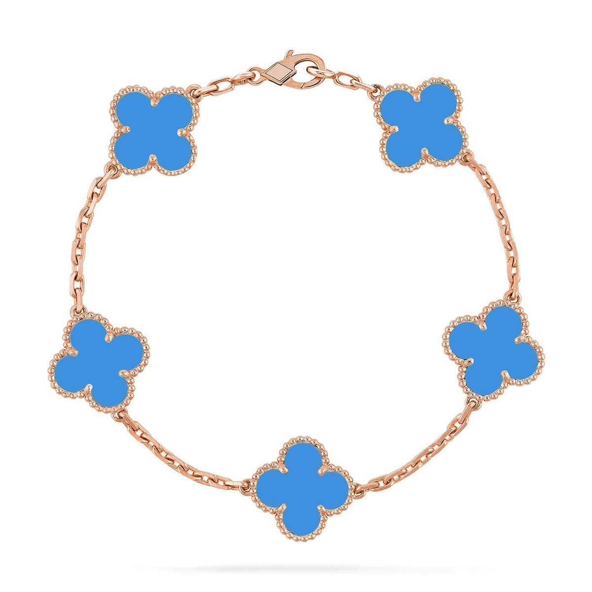 [⭐Haelin Jewelry] CLOVER 5 MOTIF BLUE AGATE BRACELET COLLECTION