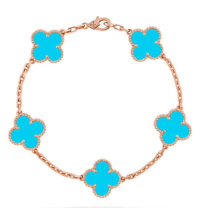 [⭐Haelin Jewelry] CLOVER 5 MOTIF TURQUOISE BRACELET COLLECTION