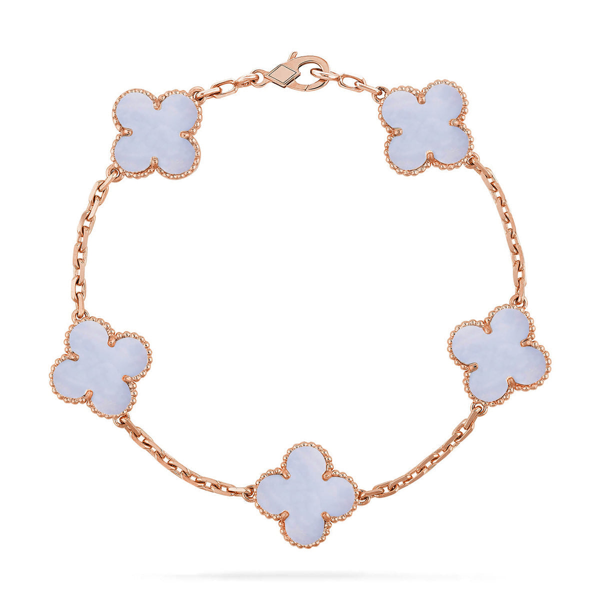[⭐Haelin Jewelry] CLOVER 5 MOTIF PURPLE CHALCEDONY BRACELET COLLECTION