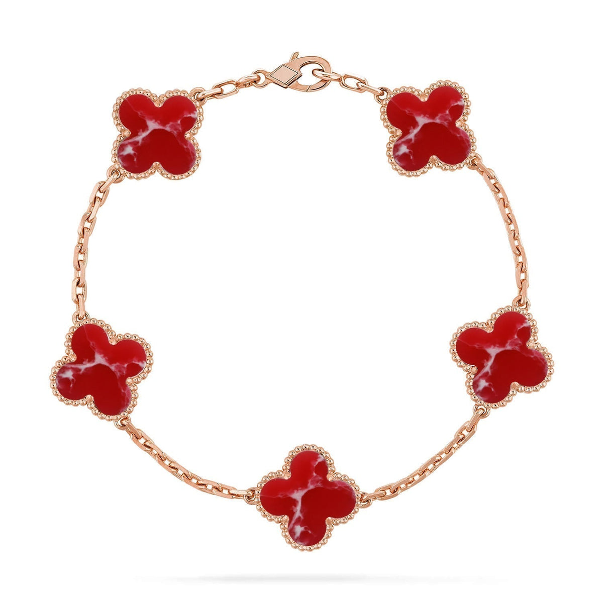 [⭐Haelin Jewelry]CLOVER 5 MOTIF RED PATTERN BRACELET COLLECTION