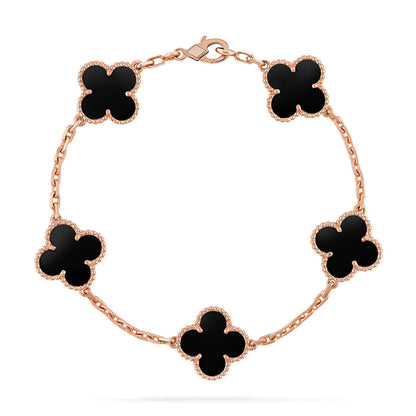 [⭐Haelin Jewelry] CLOVER 5 MOTIF ONYXS BRACELET COLLECTION