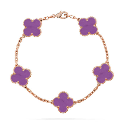 [⭐Haelin Jewelry] CLOVER 5 MOTIF VIOLET BRACELET COLLECTION