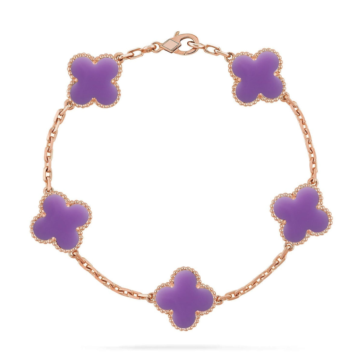 [⭐Haelin Jewelry]CLOVER 5 MOTIF LIGHT PURPLE BRACELET COLLECTION