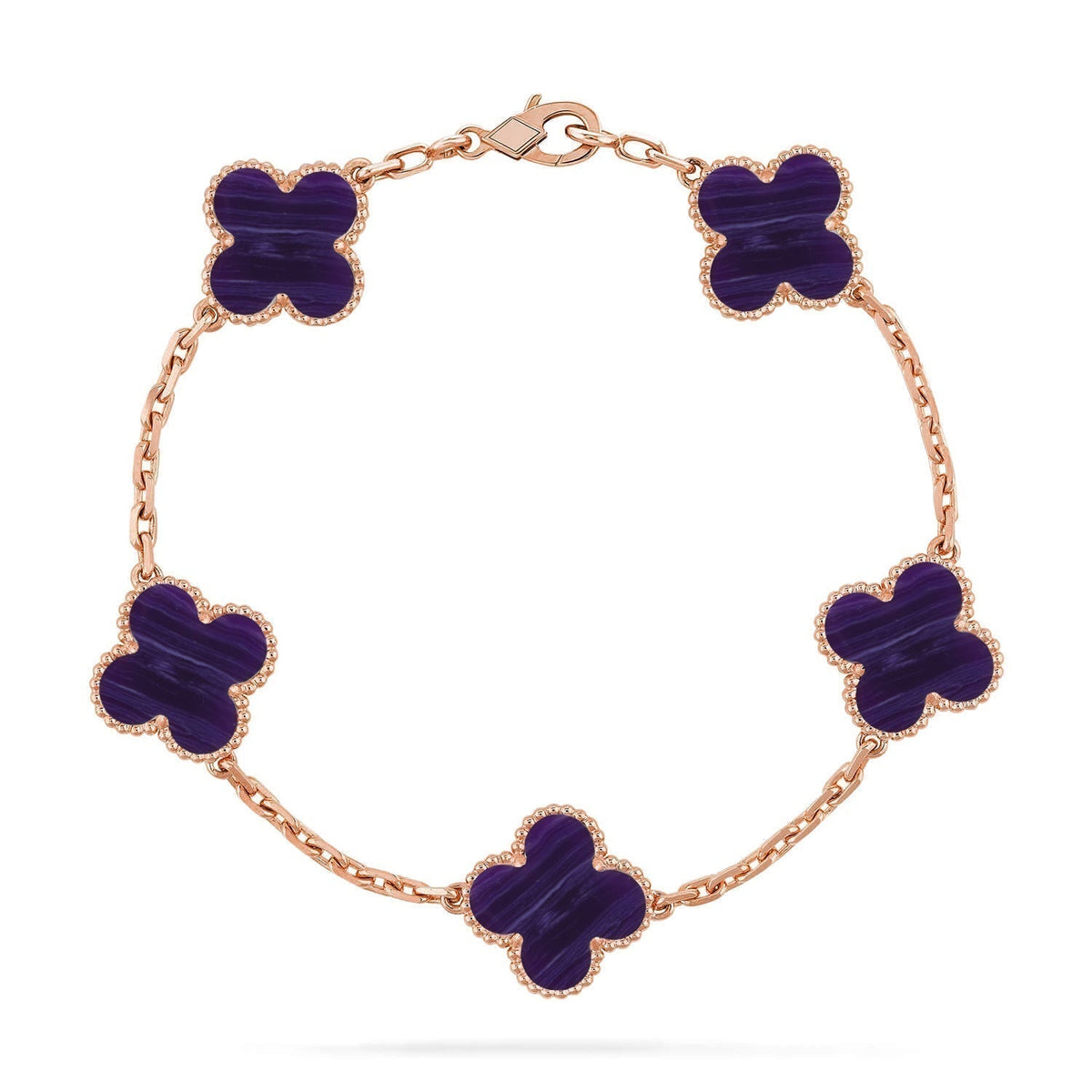 [⭐Haelin Jewelry]CLOVER 5 MOTIF PURPLE STRIPES BRACELET COLLECTION