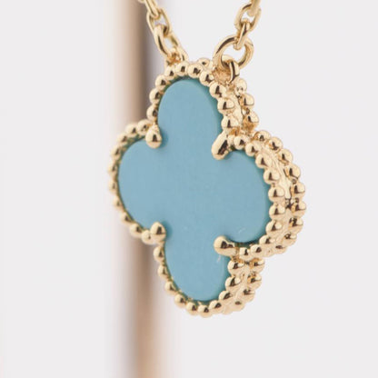 [⭐Haelin Jewelry]CLOVER 15MM VINTAGE TURQUOISE NECKLACE