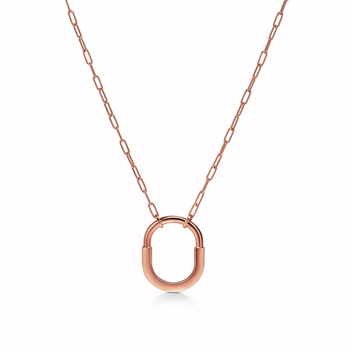 [Haelin Jewelry]LOCK MEDIUM PENDANT PINK DIAMOND PINK GOLD NECKLACE