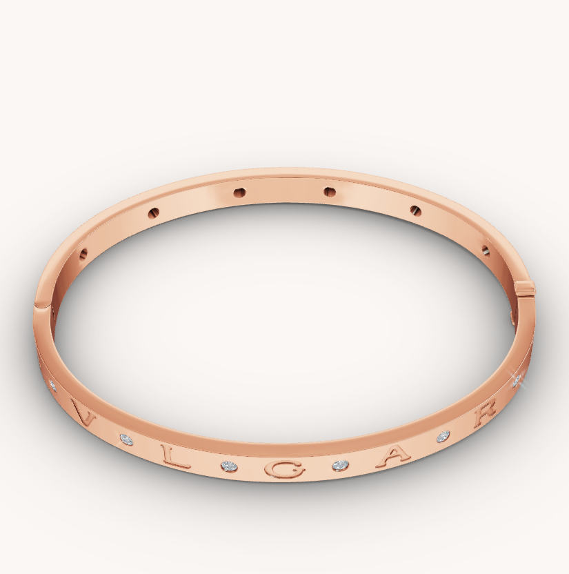 [⭐Haelin Jewelry]ZERO 1 PINK GOLD 12 DIAMONDS BRACELET