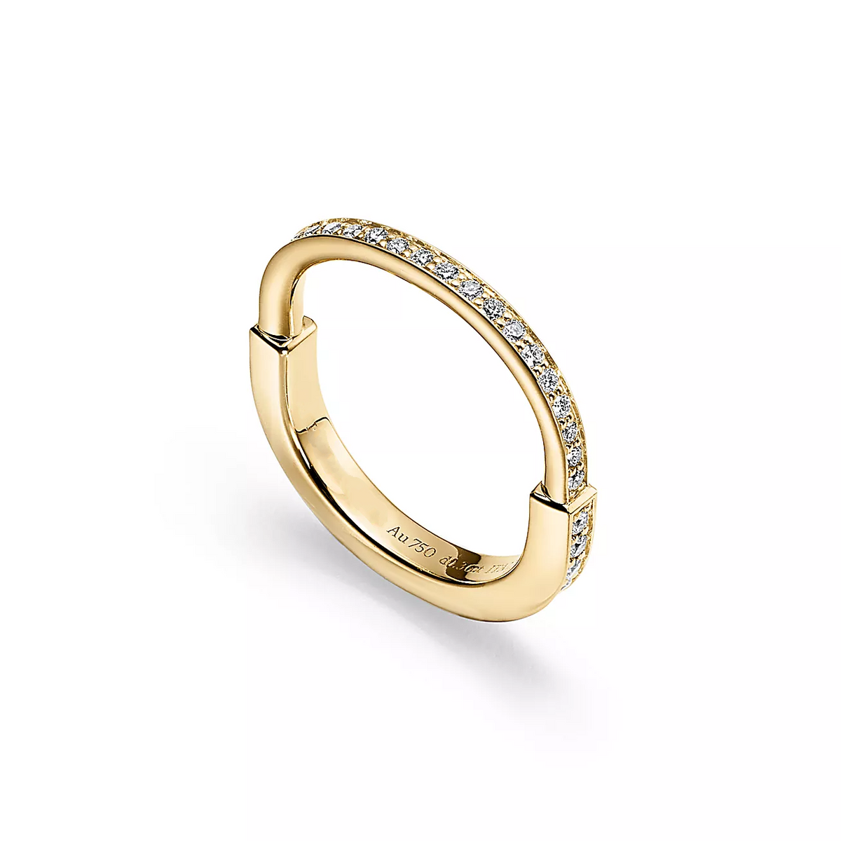 [Haelin Jewelry]LOCK RING GOLD DIAMOND PAVED