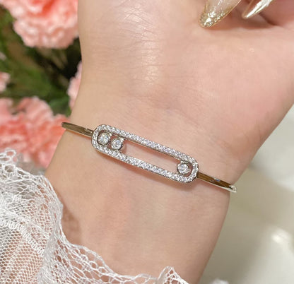 [⭐Haelin Jewelry]Move Pavé Diamond Bangle Bracelet M