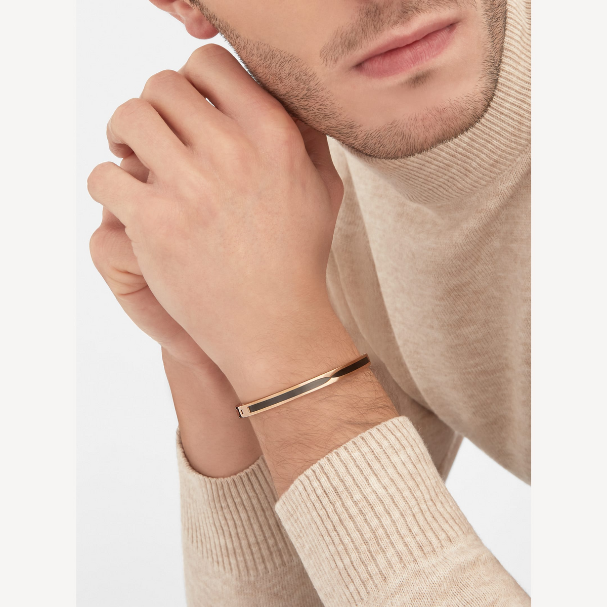 [⭐Haelin Jewelry]ZERO 1 PINK GOLD WITH BLACK CERAMIC BRACELET