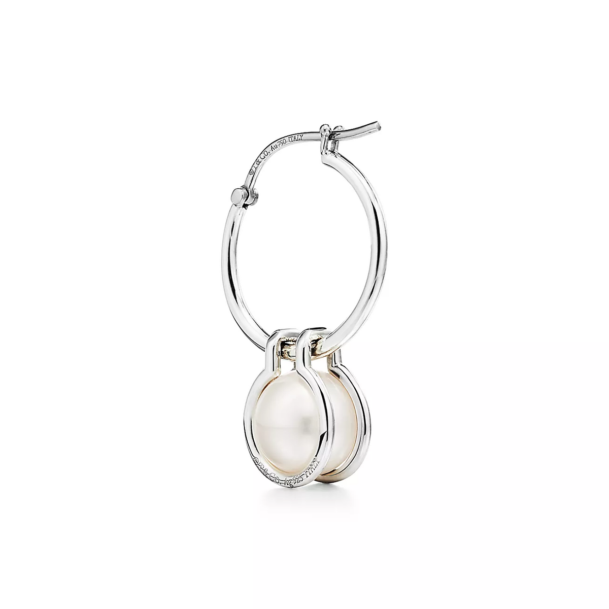 [Haelin Jewelry]PEARL HOOP SILVER EARRINGS