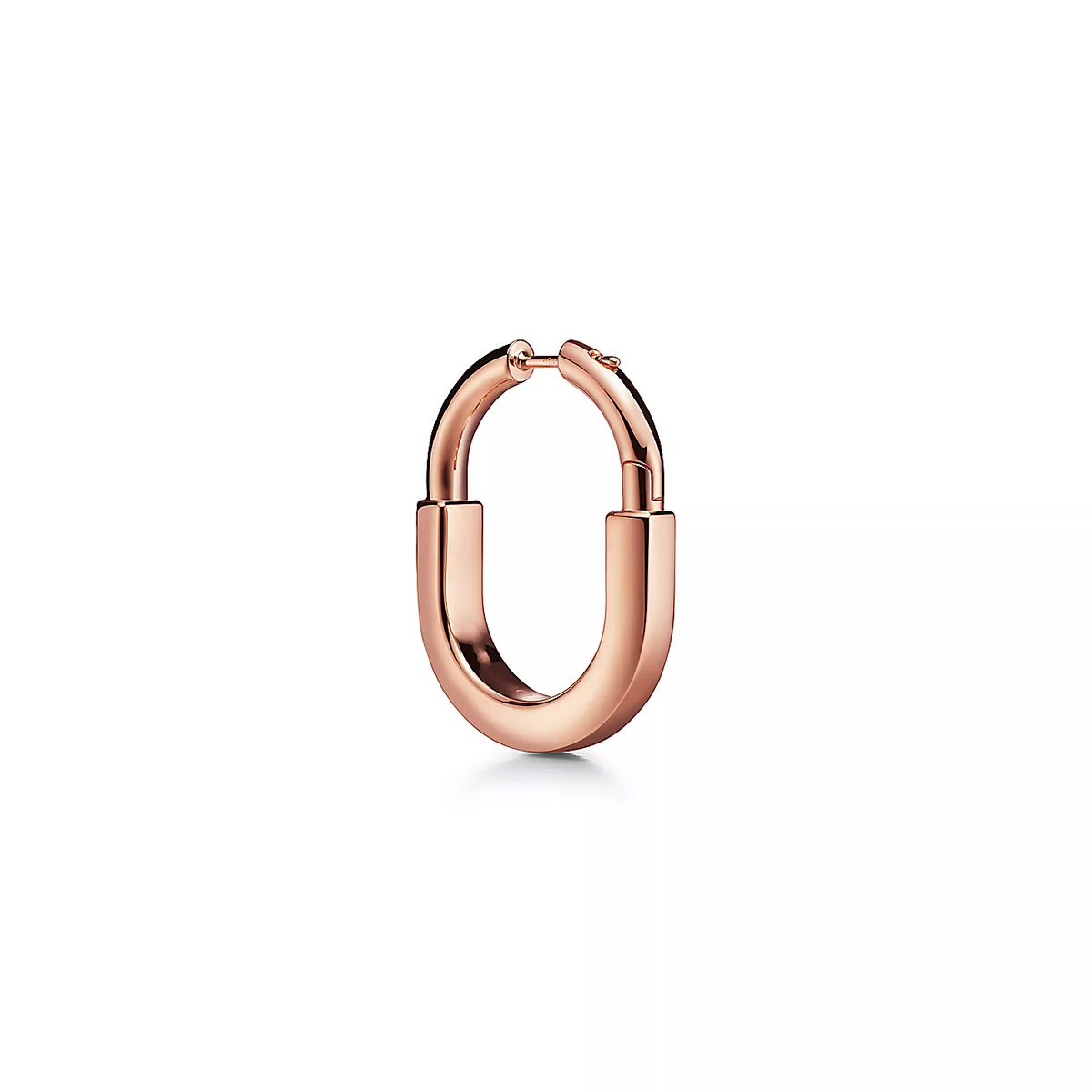 [Haelin Jewelry]LOCK MEDIUM PINK DIAMOND PINK GOLD EARRINGS