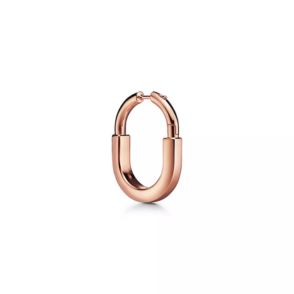 [Haelin Jewelry]LOCK MEDIUM PINK DIAMOND PINK GOLD EARRINGS