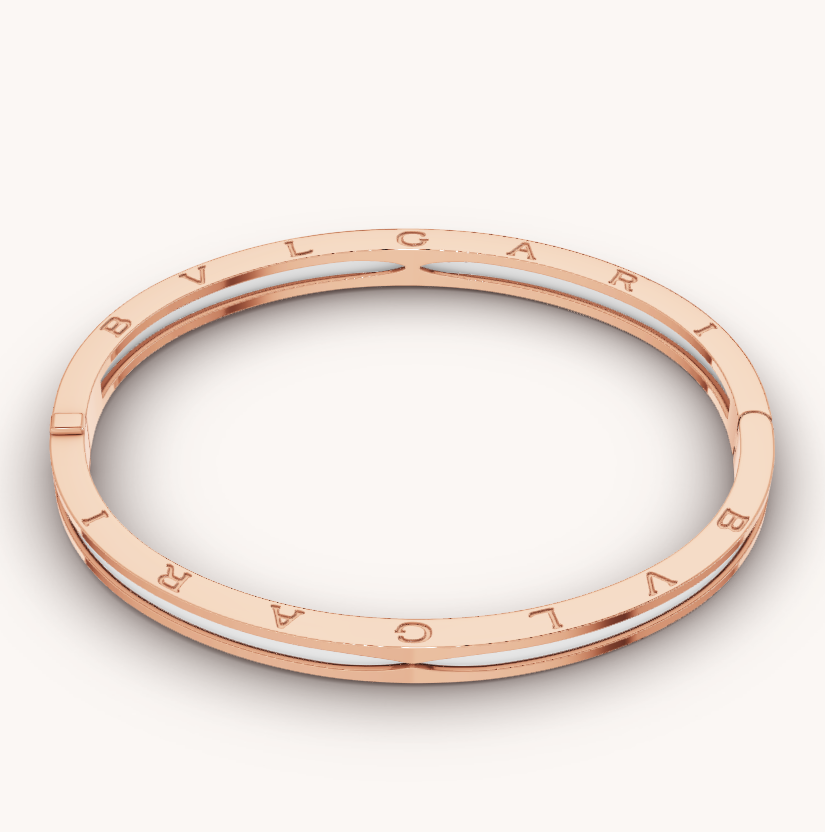 [⭐Haelin Jewelry]ZERO 1 PINK GOLD WITH WHITE CERAMIC BRACELET