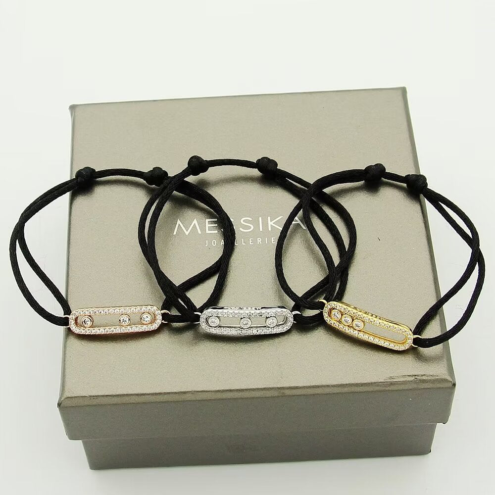 [⭐Haelin Jewelry]Messika Care(s) pink cord pavé bracelet