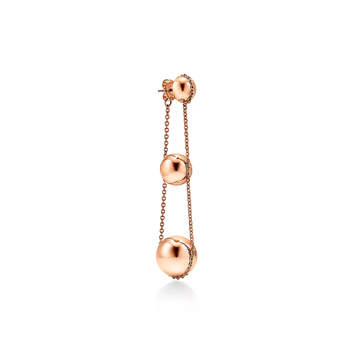 [Haelin Jewelry]TRIPLE DROP PINK GOLD EARRINGS