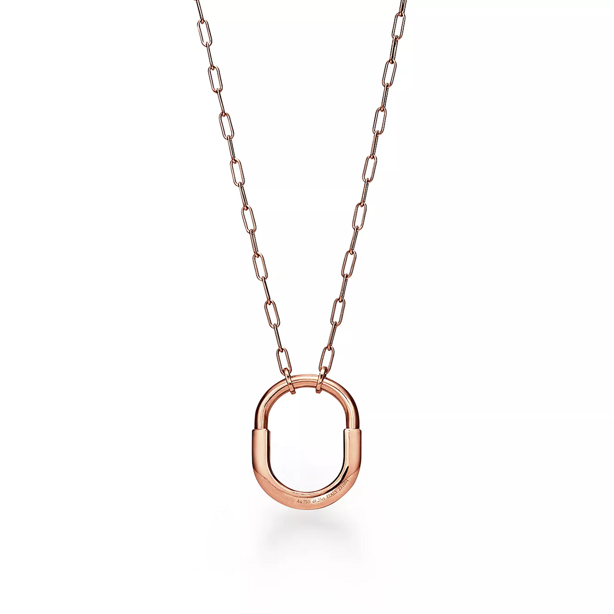 [Haelin Jewelry]LOCK NECKLACE MEDIUM PENDANT PINK GOLD PAVED DIAMONDS
