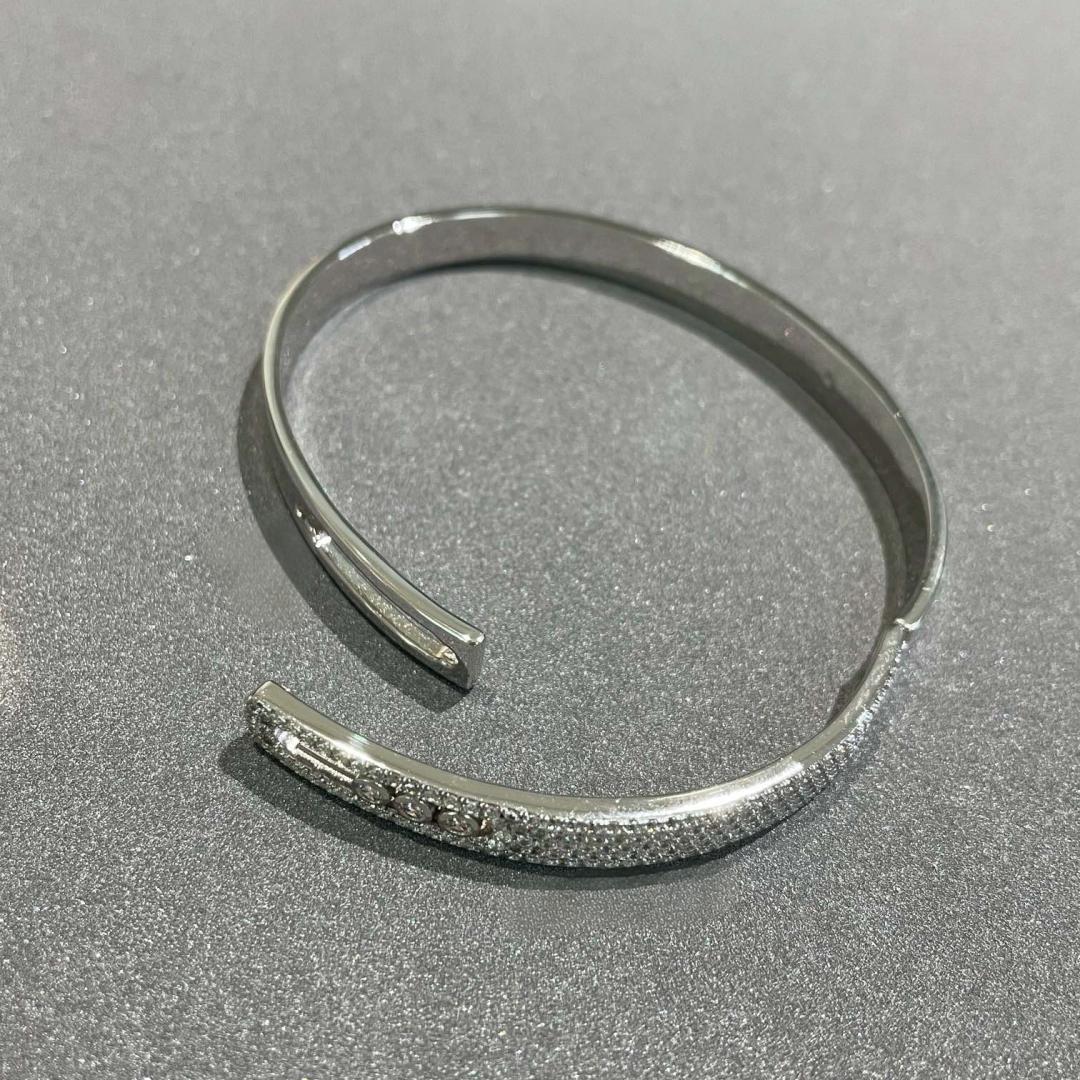[⭐Haelin Jewelry]Move Noa Rose Gold Pavé Diamond Bangle Bracelet