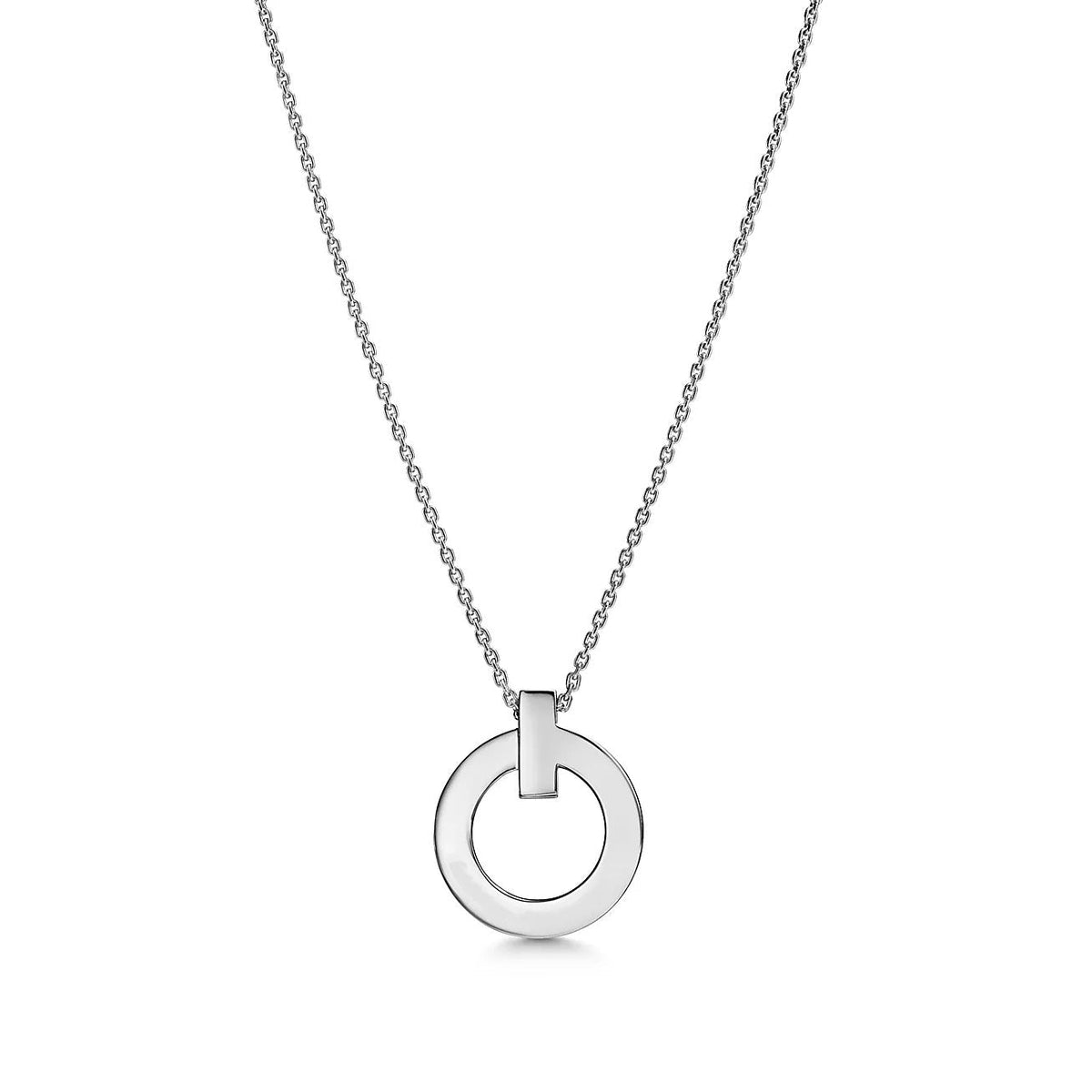 [Haelin Jewelry]T CIRCLE PENDENT SILVER NECKLACE