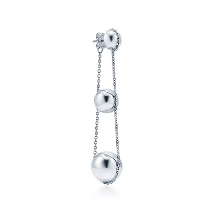 [Haelin Jewelry]TRIPLE DROP SILVER EARRINGS