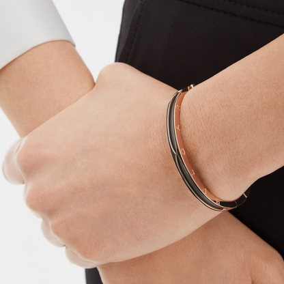 [⭐Haelin Jewelry]ZERO 1 PINK GOLD WITH MATTE BLACK CERAMIC BRACELET