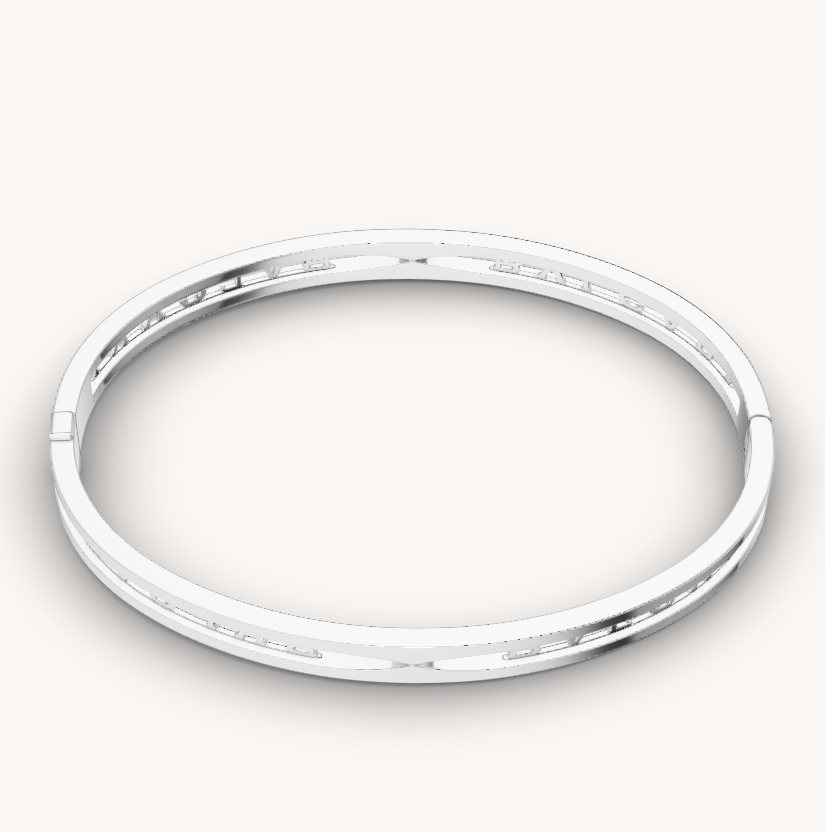 [⭐Haelin Jewelry]ZERO 1 SPIRAL LOGO SILVER BRACELET