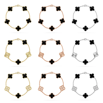 [⭐Haelin Jewelry] CLOVER 5 MOTIF ONYXS BRACELET COLLECTION