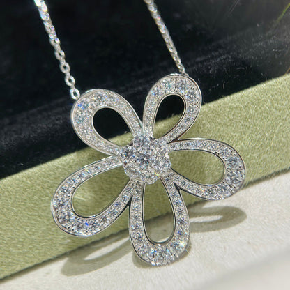 [⭐Haelin Jewelry]FLOWERLACE NECKLACE FULL DIAMONDS
