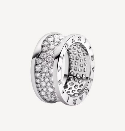 [⭐Haelin Jewelry]ZERO 1 WITH PAVED DIAMONDS ON THE SPIRAL RING
