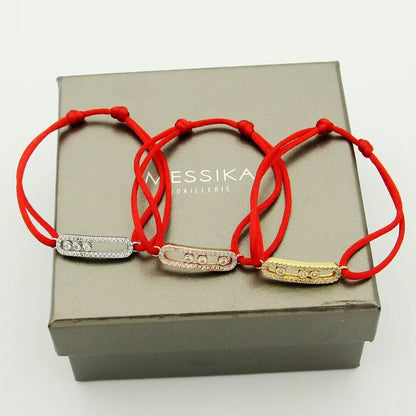 [⭐Haelin Jewelry]Messika Care(s) pink cord pavé bracelet