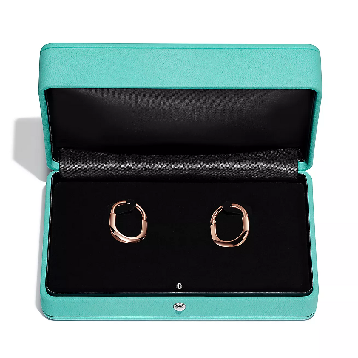 [Haelin Jewelry]LOCK MEDIUM PINK DIAMOND PINK GOLD EARRINGS