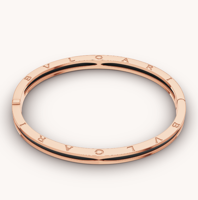 [⭐Haelin Jewelry]ZERO 1 PINK GOLD WITH BLACK CERAMIC BRACELET