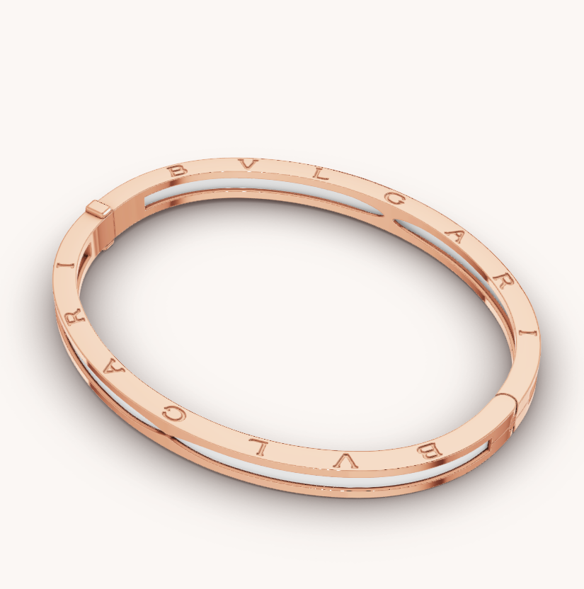 [⭐Haelin Jewelry]ZERO 1 PINK GOLD WITH WHITE CERAMIC BRACELET