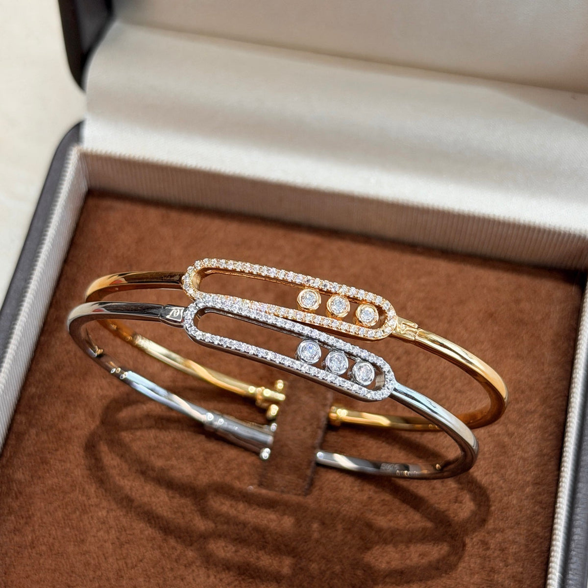 [⭐Haelin Jewelry]Move Pavé Diamond Bangle Bracelet M