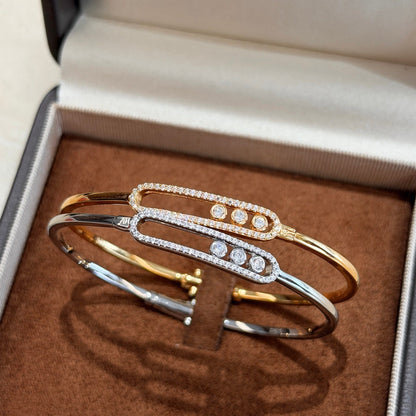 [⭐Haelin Jewelry]Move Pavé Diamond Bangle Bracelet M