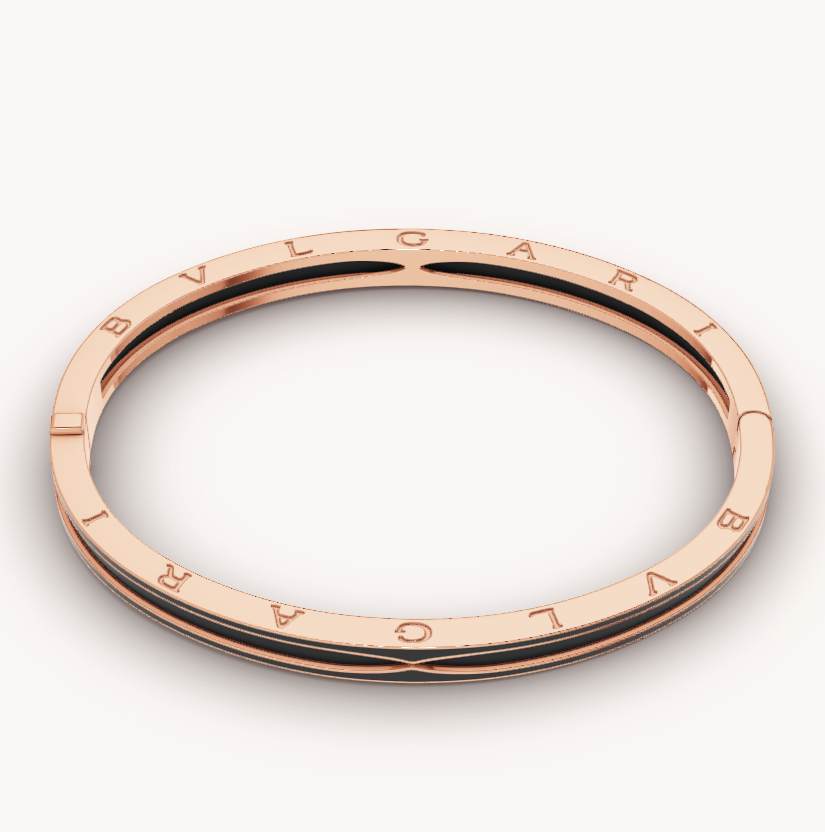 [⭐Haelin Jewelry]ZERO 1 PINK GOLD WITH MATTE BLACK CERAMIC BRACELET