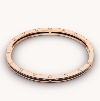 [⭐Haelin Jewelry]ZERO 1 PINK GOLD WITH MATTE BLACK CERAMIC BRACELET