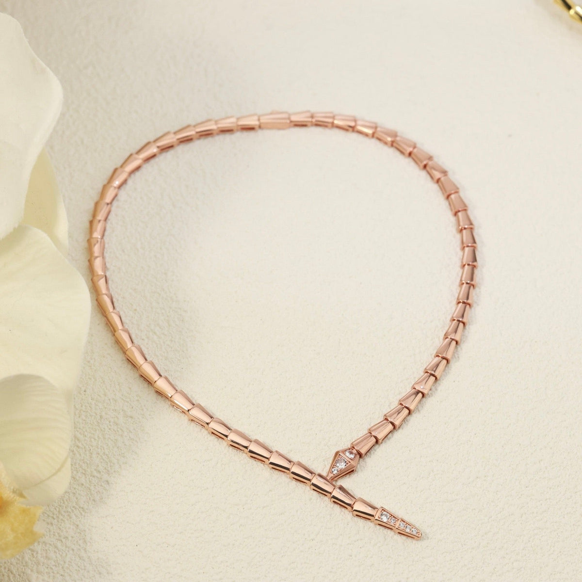 [⭐Haelin Jewelry]NEW！SERPENT DIAMOND AT BOTH ENDS NECKLACE