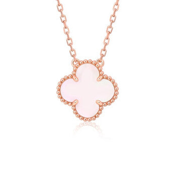 [⭐Haelin Jewelry]CLOVER 15MM PINK MOTHER-OF-PEARL SINGLE FLOWER NECKLACE