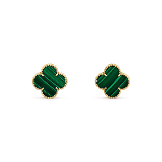 [⭐Haelin Jewelry]CLOVER MINI 9.5MM MALACHITE  EARRINGS