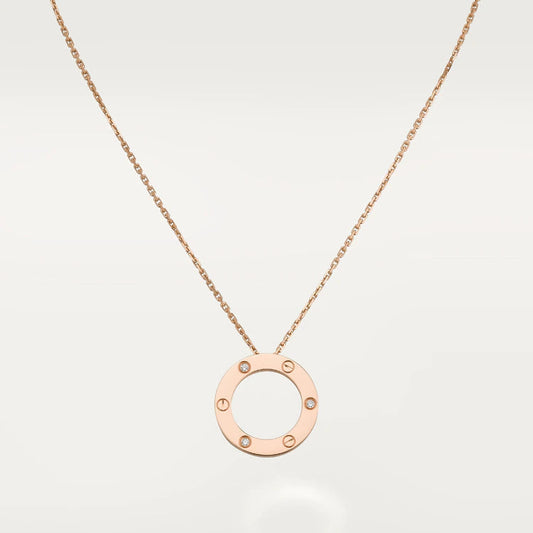 [⭐Haelin Jewelry]LOVE NECKLACE 16MM 3 DIAMONDS