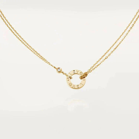 [⭐Haelin Jewelry]LOVE NECKLACE 16MM 2 DIAMONDS