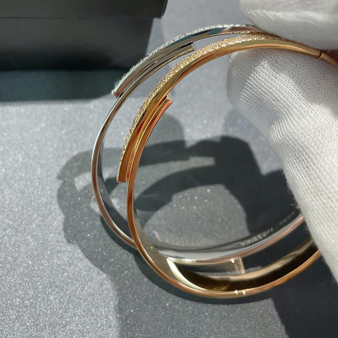[⭐Haelin Jewelry]Move Noa Rose Gold Pavé Diamond Bangle Bracelet