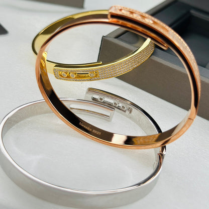 [⭐Haelin Jewelry]Move Noa Rose Gold Pavé Diamond Bangle Bracelet