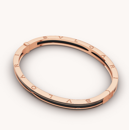 [⭐Haelin Jewelry]ZERO 1 PINK GOLD WITH MATTE BLACK CERAMIC BRACELET
