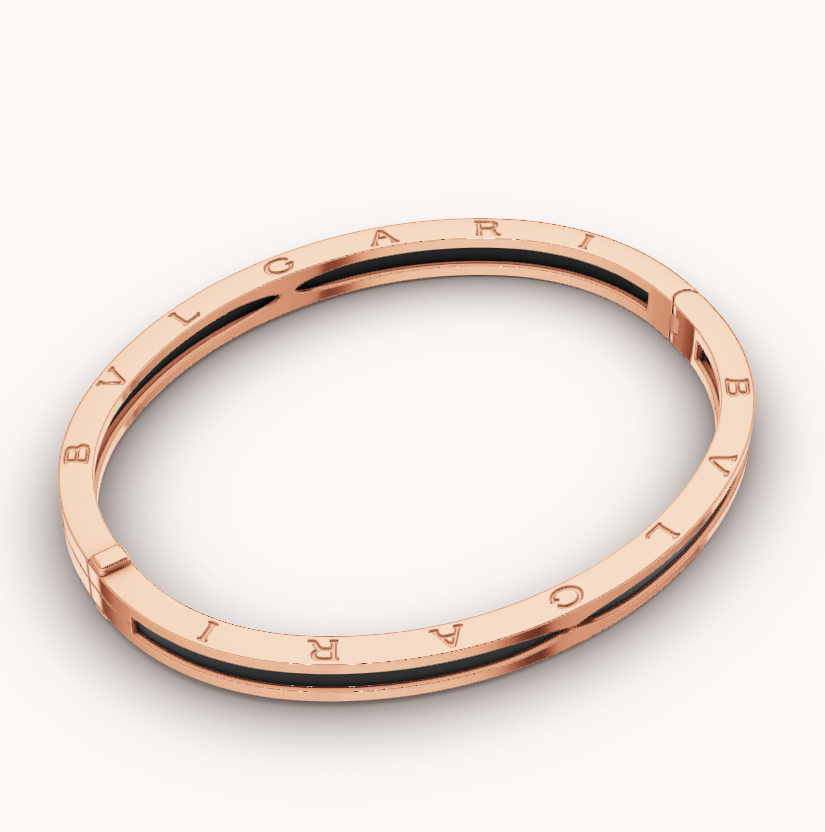 [⭐Haelin Jewelry]ZERO 1 PINK GOLD WITH BLACK CERAMIC BRACELET