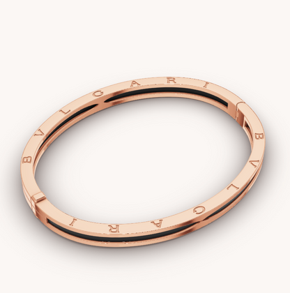 [⭐Haelin Jewelry]ZERO 1 PINK GOLD WITH BLACK CERAMIC BRACELET