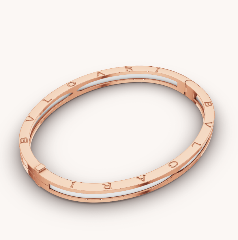 [⭐Haelin Jewelry]ZERO 1 PINK GOLD WITH WHITE CERAMIC BRACELET