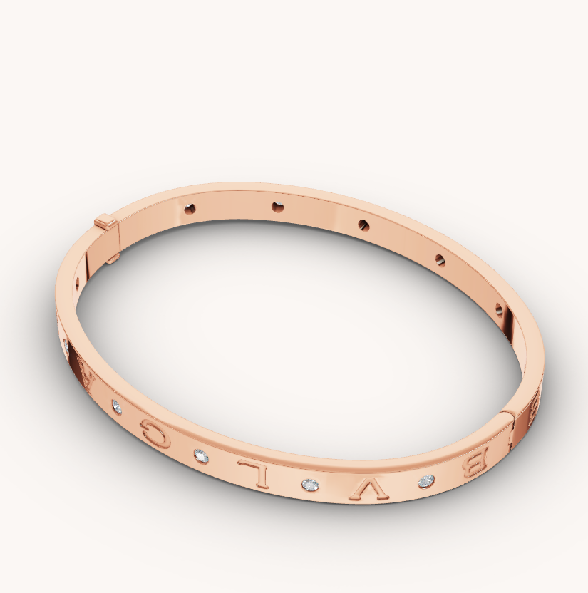 [⭐Haelin Jewelry]ZERO 1 PINK GOLD 12 DIAMONDS BRACELET