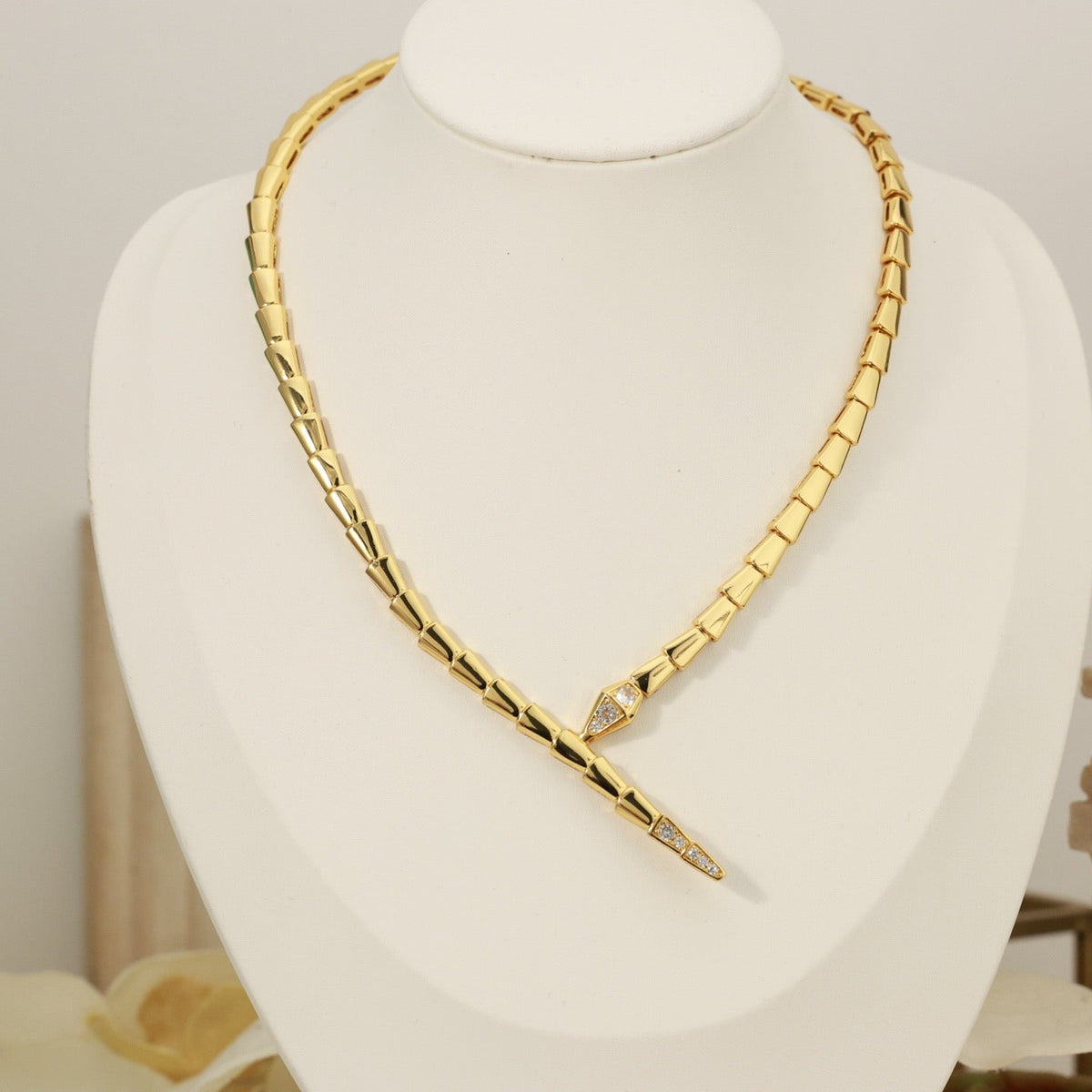 [⭐Haelin Jewelry]NEW！SERPENT DIAMOND AT BOTH ENDS NECKLACE